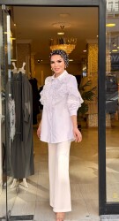 0365 SERENAY BEYAZ GÖMLEK - 