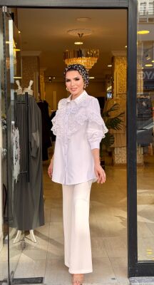 0365 SERENAY BEYAZ GÖMLEK - 1