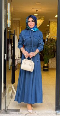 0790 TENSEL ETEKLİ TAKIM KRAVATLI KOYU MAVİ - 4