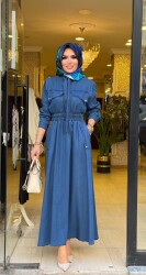 0790 TENSEL ETEKLİ TAKIM KRAVATLI KOYU MAVİ - 2