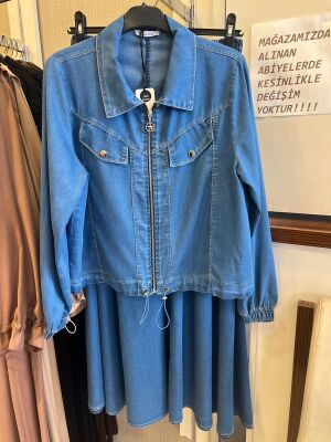 0890 TENSEL ETEKLİ TAKIM FERMUARLI MAVİ - 1