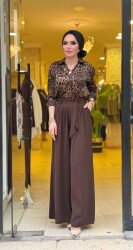 1072 NİSA BOL PAÇA PANTOLON KAHVERENGİ - 6