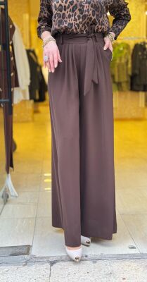 1072 NİSA BOL PAÇA PANTOLON KAHVERENGİ - 5