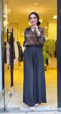 1072 NİSA BOL PAÇA PANTOLON SİYAH - 3