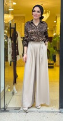 1072 NİSA BOL PAÇA PANTOLON TAŞ - 3