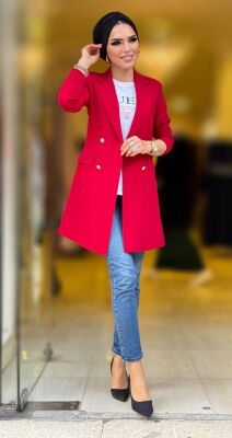 1134 destan kruvaze ceket kırmızı - 3