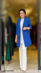 1134 destan kruvaze ceket saks mavi - 2