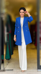 1134 destan kruvaze ceket saks mavi - 3