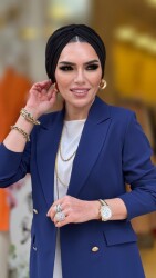 1134 destan kruvaze ceket indigo - 2