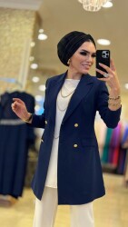 1134 destan kruvaze ceket indigo - 