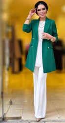 1134 destan kruvaze ceket zümrüt yeşili k 100 - 3