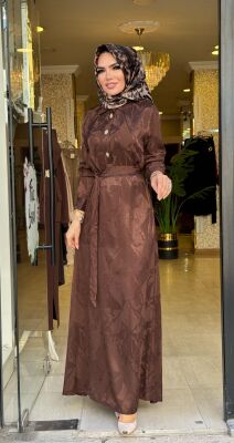 1189 REYNA ELBİSE KAHVERENGİ - 2