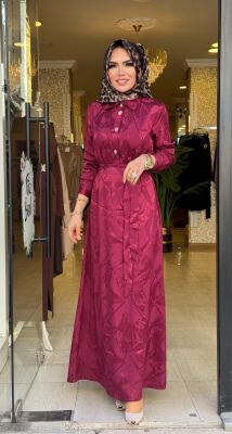 1189 REYNA ELBİSE BORDO - 4