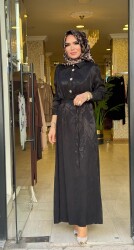 1189 REYNA ELBİSE SİYAH - 2