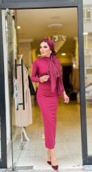 1213 ENDER ELBİSE Bordo - 