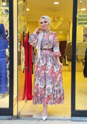 1243 SERAY PUDRA RENGİ ELBİSE - 1