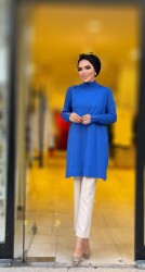 1315 BUSE MERSERİZE TUNİK SAKS - 5