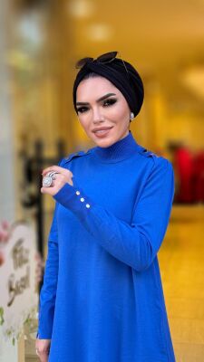 1315 BUSE MERSERİZE TUNİK SAKS - 6