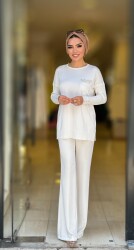 1316 FEYZA İNCİLİ MERSERİZE TUNİK BEYAZ - 