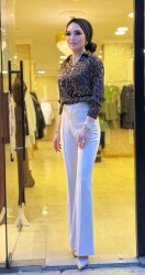 1408 ÖNÜ ZİNCİRLİ İSPANYOL PANTOLON TAŞ - 6