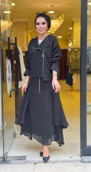 1460 SİMETRİ ETEKLİ TAKIM SİYAH - 