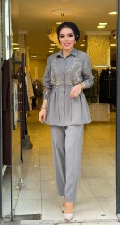 1490 İŞLEMELİ TAKIM GRİ - 3