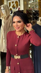 1706 ÖZGE ELBİSE BORDO - 