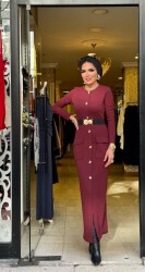 1706 ÖZGE ELBİSE BORDO - 4