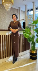 1706 ÖZGE ELBİSE KAHVERENGİ - 4