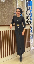 1706 ÖZGE ELBİSE SİYAH - 