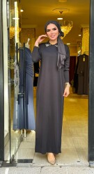 1981 YAKASI TAŞLI ELBİSE SİYAH - 2