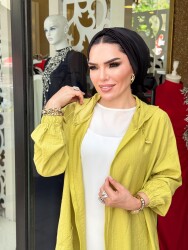 3763 FERMUARLI YEŞİL KISA KAP - 