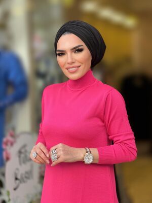 2155 YAN DÜĞMELİ TUNİK PEMBE - 3