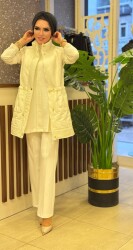 2929 KAPİTONE YELEKLİ TAKIM BEYAZ - 5