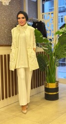 2929 KAPİTONE YELEKLİ TAKIM BEYAZ - 4