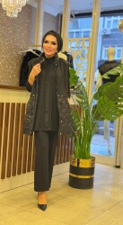 2929 KAPİTONE YELEKLİ TAKIM SİYAH - 