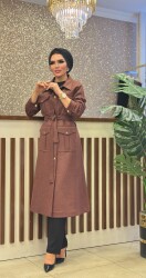 3049 NUBUK TRENÇ KOT BORDO - 