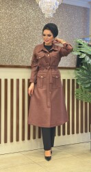 3049 NUBUK TRENÇ KOT BORDO - 2