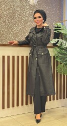 3049 NUBUK TRENÇ KOT SİYAH - 2