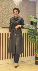 3049 NUBUK TRENÇ KOT SİYAH - 4