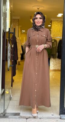 31213 SİNEM ELBİSE KAKAO - 2