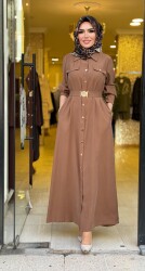 31213 SİNEM ELBİSE KAKAO - 1