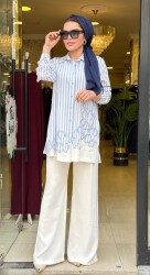 3195 NAKIŞLI TAKIM MAVİ - 