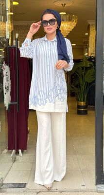 3195 NAKIŞLI TAKIM MAVİ - 2