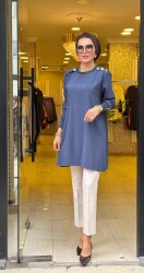 3456 ŞEYDA TUNİK İNDİGO - 
