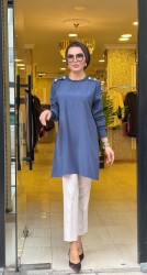 3456 ŞEYDA TUNİK İNDİGO - 3