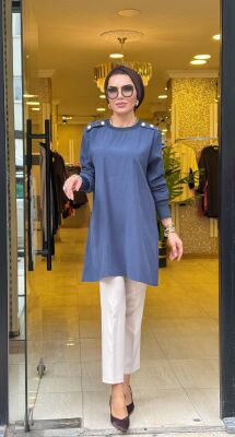 3456 ŞEYDA TUNİK İNDİGO - 3