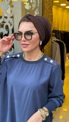 3456 ŞEYDA TUNİK İNDİGO - 4