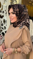 3510 OMUZ AKSESUARLI ELBİSE CAMEL - 