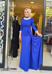 3973 LEYLA SAKS MAVİSİ ABİYE - 